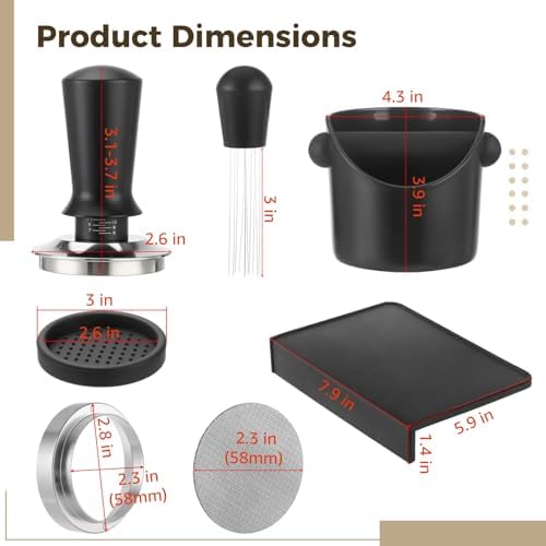 6 PCS Espresso Accessories Kit,58mm Espresso Tool Kit