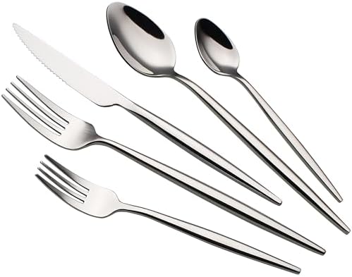 20 Piece Luxury Silverware Set for 4 Mirror-Polished 18/10 Stainless