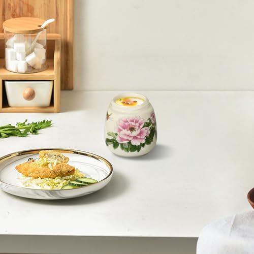 Coddled Egg Cups with Lids, 2Pcs Coddled Egg Cups, 220ml Ceramic with