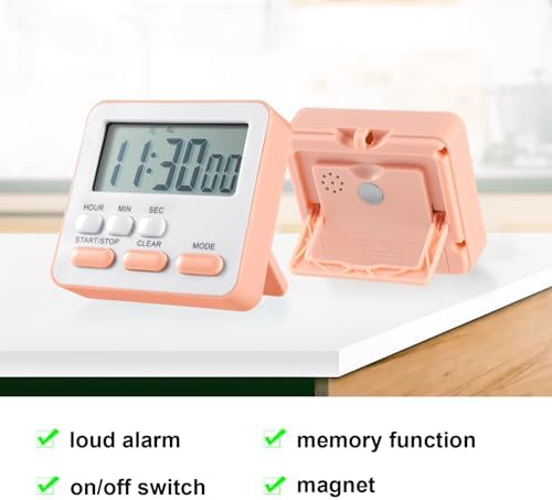 Weewooday 12 Pcs Digital Magnetic Kitchen Timers, Pastel Colors