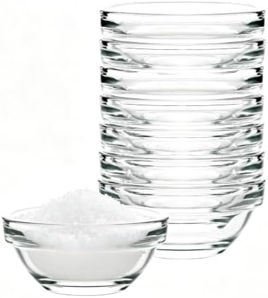 stablerice 8 PCS Small Glass Bowls, 2.5oz Mini Glass Prep Bowls for