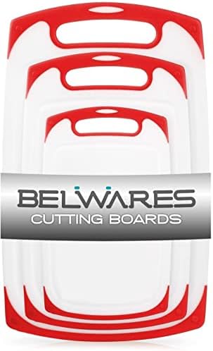 Cutting Boards for Kitchen, Plastic Chopping Board Set of 3 with