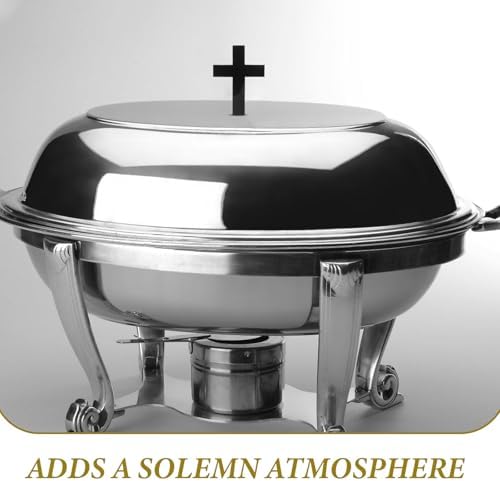 GLEAVI Church Communion Tray Lid Cross Handle Holy Cup Cover