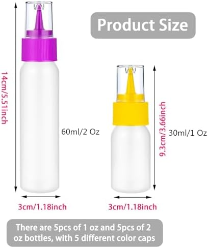suoundey 10pcs Plastic Squeeze Writer Bottles, 30ml/60ml