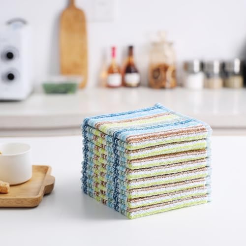 Oeleky Cotton Dishcloths, Pack of 8, 12x12 Inches