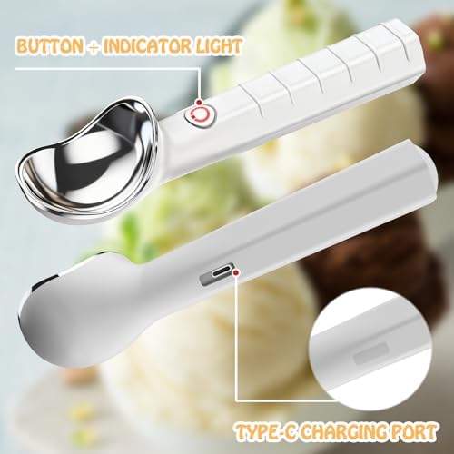 Heated Ice Cream Scoop Rechargeable Ice Cream Scooper with ON/OFF