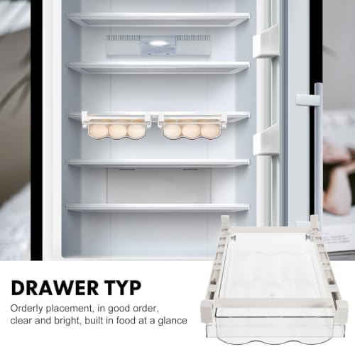 Large Capacity Drawer Style Egg Holder with Stackable PET Grid