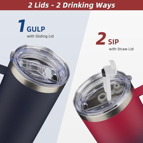 BJPKPK 25oz Insulated Coffee Mug with Handle, Stainless Steel Travel