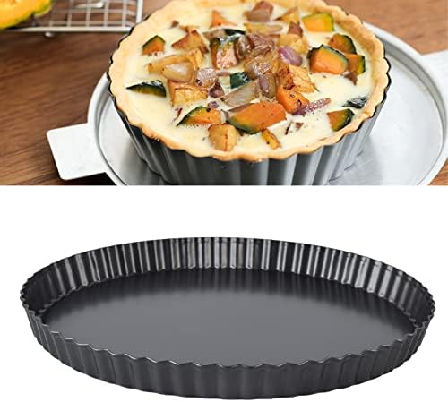 Tart Pan 12 inch Removable Bottom, Carbon Steel Quiche Pan, Tart and