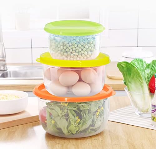 Plastic Multicolor Salad Bowl Set,Microwave and Dishwasher Safe,Ideal