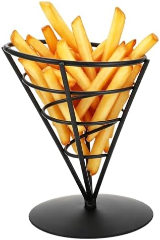 Alipis French Fries Stand Black Iron about 12.00X12.00X17.00cm/4.72X4.
