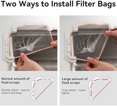 Triangular Kitchen Sink Strainer with 100 Filter Mesh Bag