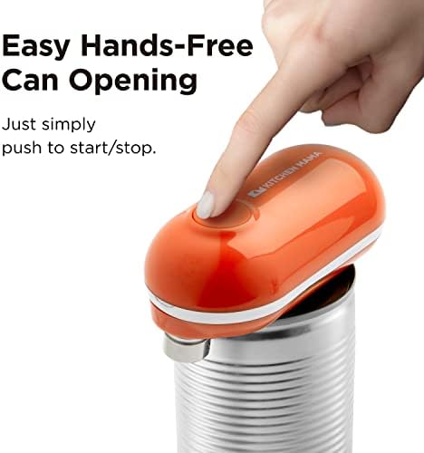 Kitchen Mama Mini Electric Can Opener Smooth Edge, Orange
