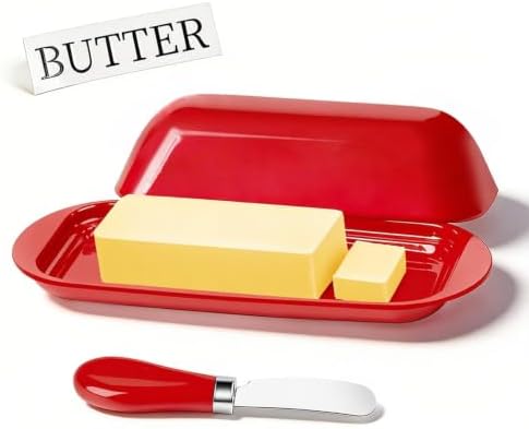 BPA-Free Melamine Butter Dish with Lid & Stainless Steel