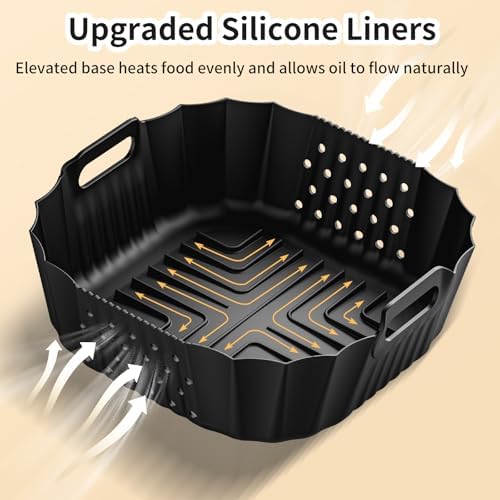 Air Fryer Silicone Liners for Ninja Crispi FN101GY/FN101SG/FN101ST