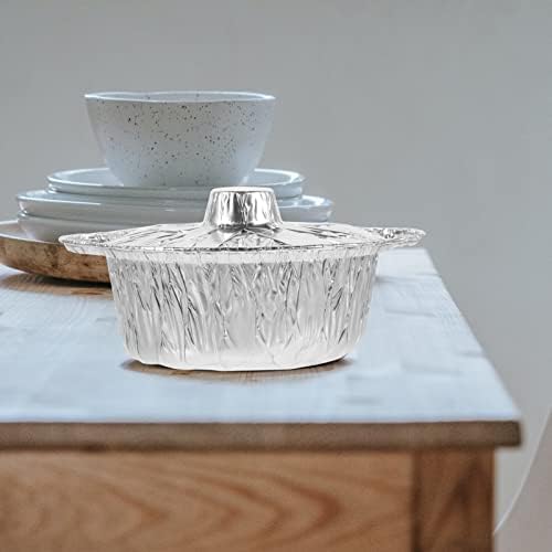 BESPORTBLE 5 Sets Disposable Aluminum Pot with Lid Round Foil Pans