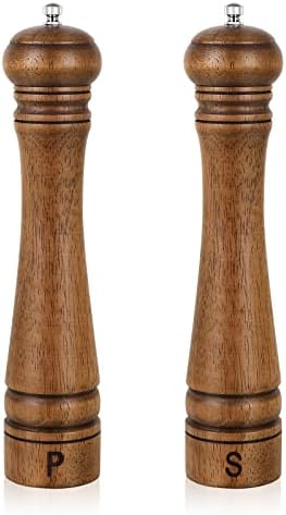 XWXO Wood Salt and Pepper Grinder Set, 10 Inch