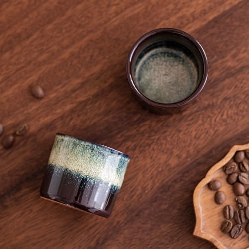 Espresso Cups Set of 2, Ceramic Espresso Cups, Expresso Shots Cups
