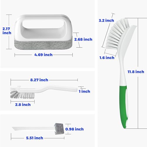 Holikme 6 Pack Dish Brush Set with Handle, Green