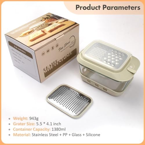 46OZ Glass Cheese Grater with Container