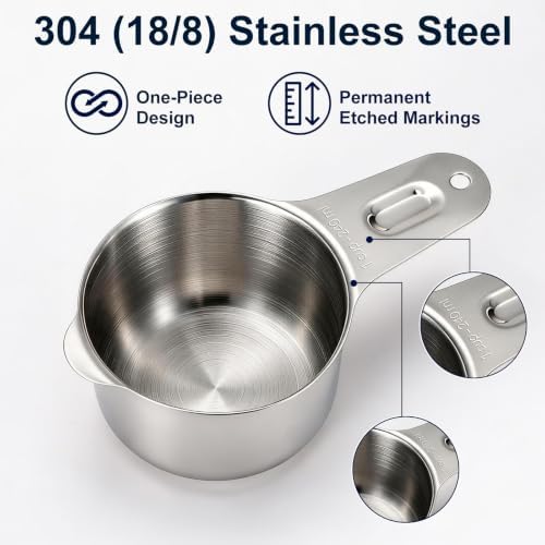 Bopei 14-Piece 18/8 Stainless Steel Measuring Cups and Spoons Set