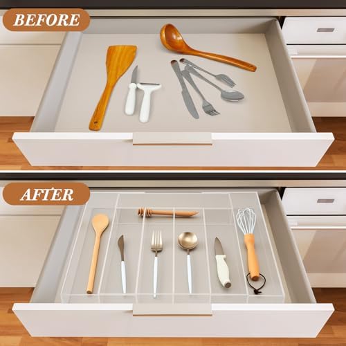 Teenyyou 1 Pcs Expandable Drawer Organizer, 12 x 16 Inches, 5-7 Slots