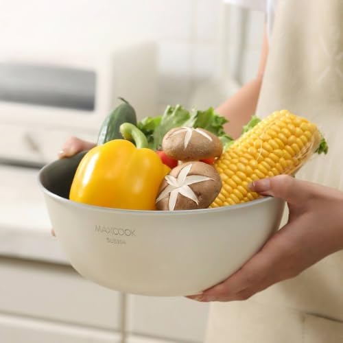 Stainless Steel Colander and Mixing Bowl Set (8 QT and 7 QT)