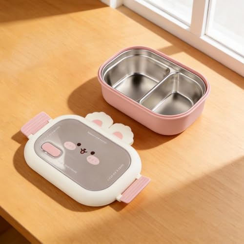 Cute Bunny for Stainless Steel Lunch Box with Leak-Proof Lid, Reusable