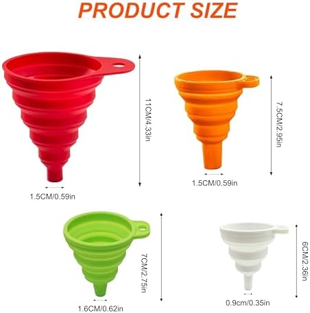Food Grade Silicone Collapsible Funnels, New Upgrade Kitchen Funnel