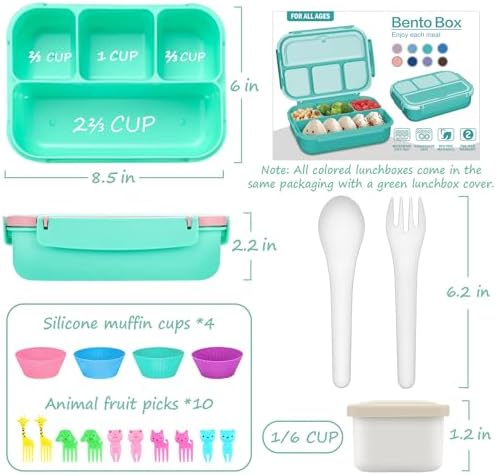 QQKO Bento Box for Kids Adults, School Toddler Lunch Box for Boys