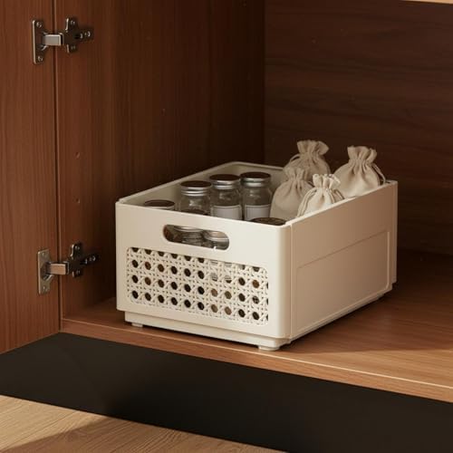 Cabinet Organizer Adjustable Drawer Basket Pull-Out Storage Solution