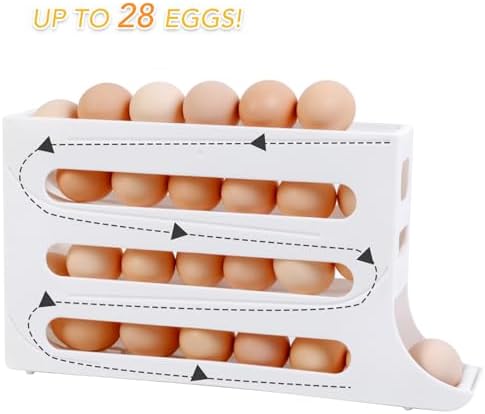 BoxedHome 4-Tier Egg Holder for Fridge, 28 Eggs