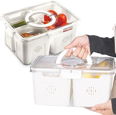 Cheer Collection Fruit Organizer, 4-Compartment, with Lid