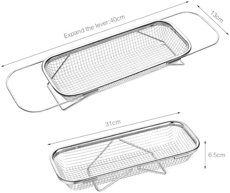 Over The Sink Colander,Stainless Steel Sink Mesh Colander Basket With