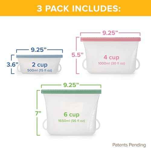 GripStic Steam + Store Bags, Reusable Silicone Bags. Microwave Safe