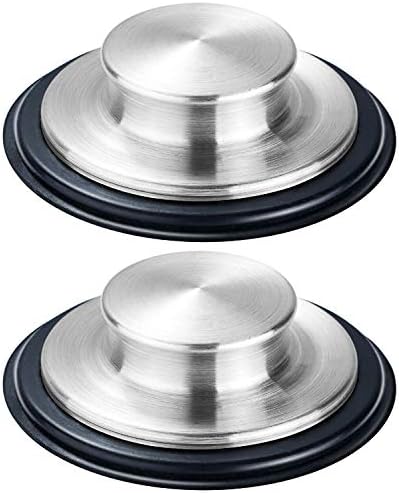 2PCS Kitchen Sink Stopper - Stainless Steel, Large Wide Rim 3.35"