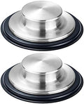 2PCS Kitchen Sink Stopper - Stainless Steel, Large Wide Rim 3.35"