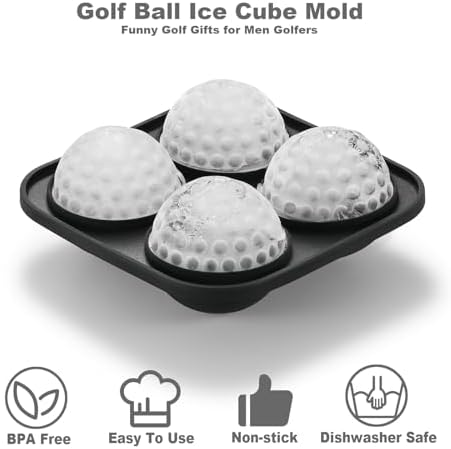 ACOOKEE Novelty Golf Gifts Ball Ice Maker Mold, 2.2" Large Sphere