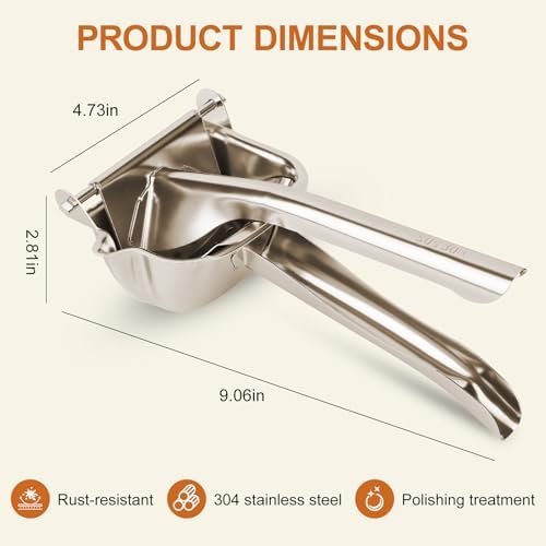 304 Stainless Steel Lemon Squeezer, Manual Citrus Juicer Hand Press