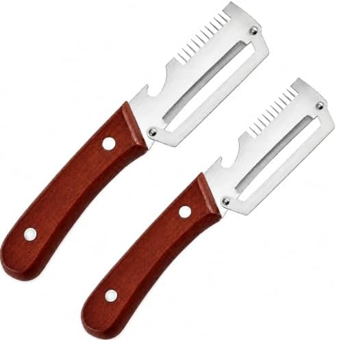 2.5mm Stainless Steel peeler with Wooden Handle - Shredding Knife or