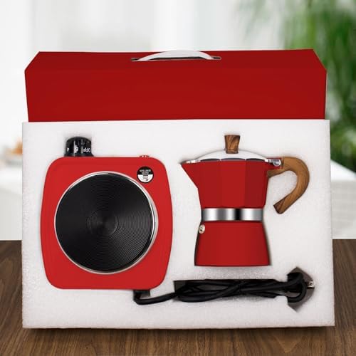 2-in-1 Moka Pot Espresso Set, 3 Cup Aluminum
