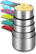 Stainless Steel Magnetic Measuring Cups Set of 5 for Cooking & Baking
