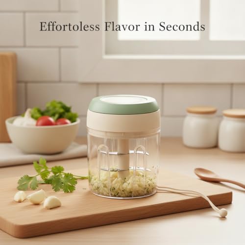 Quickly Mince Garlic and Herbs with this Manual Pull-String Food