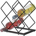Countertop Wine Rack, 6 Bottles Wine Storage Capacity, Modern Corner