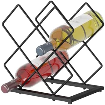 Countertop Wine Rack, 6 Bottles Wine Storage Capacity, Modern Corner