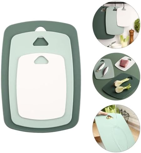 VICASKY 3pcs Kitchen Cutting Board Set with Color-coded Plastic