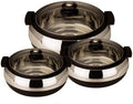 Glasserol 3-Piece Stainless Steel Casserole Set with Glass Lids