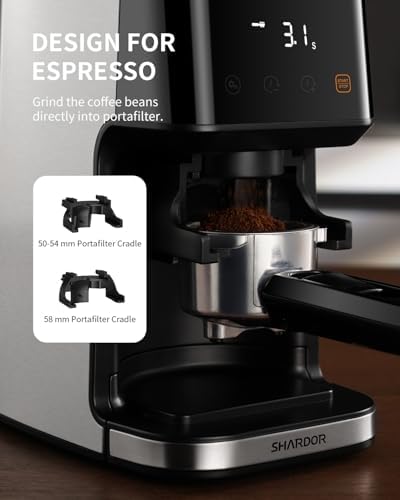 SHARDOR Conical Burr Espresso Coffee Grinder, 51 Settings, Stainless