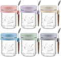 16 oz Glass Overnight Oats Containers with Lids, 6 Pack