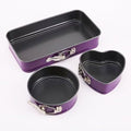 3pcs Set Cake Moulds Carbon Steel Leakproof Bakeware Set Springform